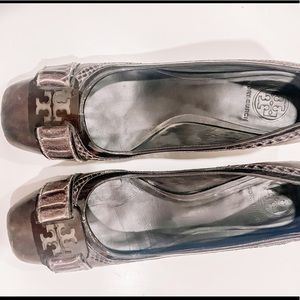 Brown Tory Burch kitten heels
